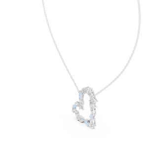 Joyas 18K romántico Corazón en forma de CZ colgante collar cadena de oro rosa para mujer - Product Image 2