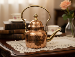 Luxury Artisanal Copper Tea <b>Kettle</b> with <b>Metal</b> Handle 2L Capacity Vintage Farmhouse Style Eco-Friendly - Product Image 3