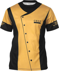 Chaqueta de chef de manga corta de alta calidad con logotipo personalizado restaurante Bar camarero uniformes transpirable poliéster/algodón Unisex OEM hoteles - Product Image 1