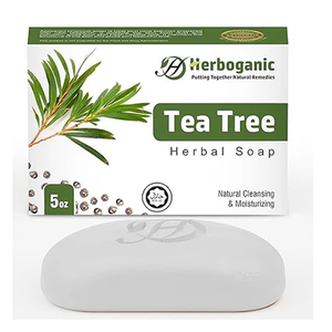 Barra de jabón de árbol de té de hierbas Jabón antiséptico refrescante para pieles sensibles o con problemas - Product Image 1