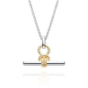 สร้อยคอแฟชั่นแบบมีชั้นๆ ลายปมรัก ทูโทน สไตล์เจลิยา แอนดี้ - Product Image 1