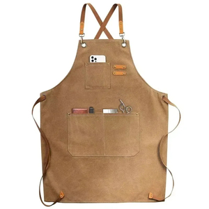 Delantal de Lona Azul Claro sin Mangas con Tres Bolsillos, Lavable a Máquina, Reutilizable, Ecológico, para Cocina, Uso Diario, Estilo Clásico - Product Image 1