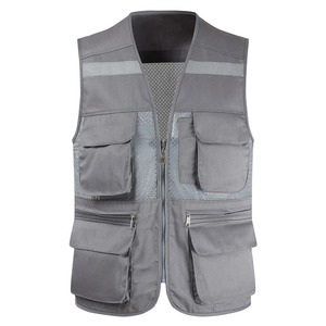 Chaleco de hombre, abrigo de herramientas, chaleco de fotógrafo de verano a la moda, chaqueta sin mangas de trabajo de malla, chaleco con múltiples bolsillos - Product Image 3