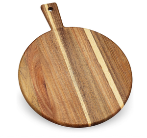 Vente en gros Planches de service rectangulaires carrées et rondes en bois d'acacia avec poignée pour la cuisine, la salle à manger et le hachage - Product Image 3