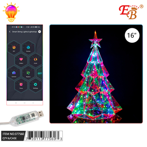 16 \ "ha condotto la decorazione dell'albero di Natale di cristallo con telecomando 8pc/Cs - Product Image 1