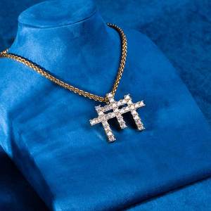 High Quality 925 <b>Silver</b> VVS Moissanite Pendant for <b>Men</b> Fully Iced Hip Hop Triple <b>Cross</b> Design Customized Necklaces - Product Image 4