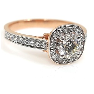 Anillos de compromiso cultivados en laboratorio de la colección de mujeres Estilo lindo IGI Ingemco Certificado Diamante Oro Material India Precios al por mayor - Product Image 2