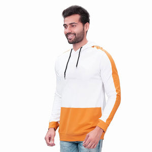 Diseño personalizado de ropa de calle Sudadera con capucha para adultos Ropa de invierno Sudaderas con capucha de color blanco y amarillo con diseño y tamaño personalizados - Product Image 3