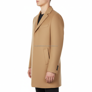 Abrigo de lana de camello personalizado para hombre, fabricante de ropa de abrigo de invierno OEM y de marca privada - Product Image 3