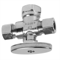 Vanne d'arrêt à double sortie de haute qualité 1/4 tours Compression FIP vanne de commande d'alimentation en eau à connexion rapide