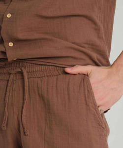 Ensemble polo et short personnalisé pour homme, couleur unie, été, manches courtes, respirant, en coton tricoté, ensemble deux pièces - Product Image 4
