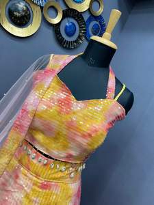 เสื้อเชิ้ตผู้หญิงผู้หญิงรุ่นล่าสุดของ Ghaghra Choli,เสื้อเบลาส์ Lehenga Choli พิมพ์ลายดิจิตัล - Product Image 6