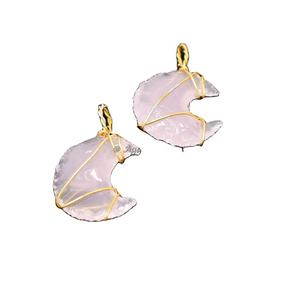 Colgante de cristal Natural indio hecho a mano, Gema curativa, cristal de cuarzo, Luna, alambre dorado, el mejor precio - Product Image 4