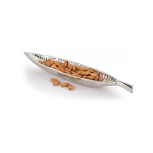 Bandeja de Almacenamiento de Frutas de Diseño Personalizado en Oferta, Excelente Calidad, Niquelada, Hecha a Mano, con Diseño de Hojas, Bandeja para Servir Frutos Secos - Product Image 1