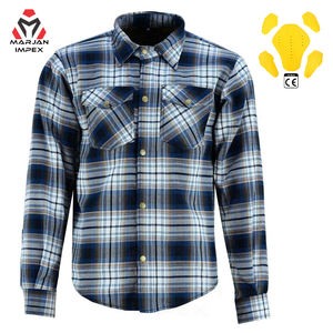 Chemise en flanelle d'hiver unisexe personnalisée, renforcée en aramide, coupe-vent, veste de sécurité pour moto, protection blindée à carreaux, maillot de course - Product Image 4