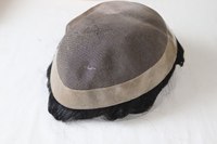 Vente en gros de perruques Lace Front 100% cheveux humains brésiliens, faites à la main, Remy Double Drawn, qualité supérieure, pour hommes, transparentes et respirantes