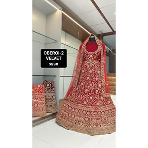 Lehenga Choli en velours royal de meilleure qualité pour les femmes, vêtements de fête de mariage et de festival avec broderie complexe Dupatta - Product Image 6