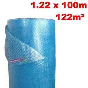 Rouleau de film bulle en polyéthylène, MXBBP-009, 1,22 m x 100 m, épaisseur 5 mm, polyéthylène 0,1 mm, bulle 3/16 mm, bleu. - Product Image 1