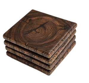 Sous-verre en bois d'acacia, forme carrée, haute qualité, matériau pur, artisanal, CREATION VALLEY IMPEX - Product Image 1