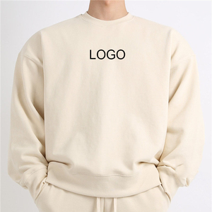 เสื้อสเวตเตอร์โอเวอร์ไซส์สำหรับผู้ชายและผู้หญิงเสื้อสเวตเตอร์คอกลมเปล่าใส่ได้ทั้งชายและหญิงโลโก้ตามสั่ง OEM - Product Image 1