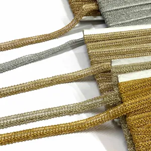 Indian Gold Silver Light Gold y Cobre Gold Metallic Tule Net Lace Trim Gimp para prendas Ropa religiosa