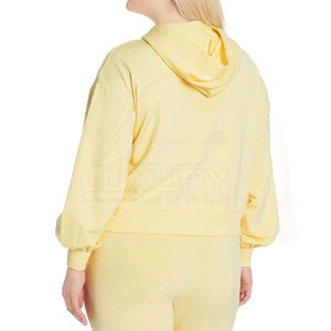 LUXURY IMPEX Custom Women <b>Winter</b> Crop <b>Top</b> Hoodie Casual Pullover Cropped Oversize Front Logo High Quality - Product Image 3