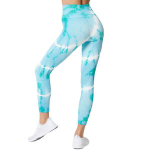 Leggings de yoga décontractés à taille haute respirants pour femmes avec impression de logo de marque personnalisée - Product Image 4