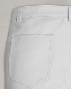 OEM Custom White Ladies Long <b>Leather</b> Biker Pant Breathable <b>Plus</b> <b>Size</b> Casual Streetwear Straight Hip Hop <b>Trousers</b> for Women - Product Image 5