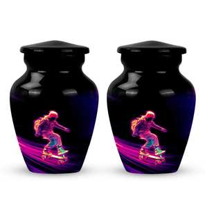 Urne de skateur vibrante pour cendres personnalisable en aluminium de haute qualité Tailles standard de souvenir Mémorial parfait pour les esprits actifs - Product Image 6