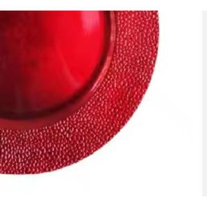 Placa de cargador redonda roja, placa de ajuste de mesa de vajilla Vintage para el hogar, Hotel, restaurante, organizador de mesa a buen precio - Product Image 2