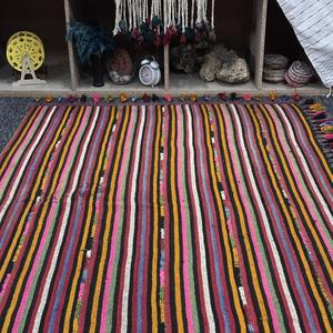 Alfombra de 4.4x6.8 pies, Alfombra Turca Vintage, Alfombra de Lana Kilim Arcoíris - Product Image 4