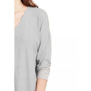 Top in maglia da donna Pink Rose Hippie Juniors con design frontale a bottoni testurizzati, disponibile in grigio taglia L - Product Image 2