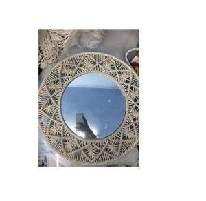 Hot Selling Bedroom Decor Handmade Woven <b>Frame</b> Boho Tapestry Bohemia Indoor Decorative Macrame Mirror <b>Wall</b> Hanging - Product Image 3