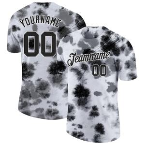 Directo Engro ropa deportiva al por mayor personalizado Tie Dye negro-blanco 3D acero rendimiento camiseta - Product Image 1