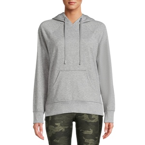Sudadera con Capucha de Forro Polar Gris para Mujer, de Alta Calidad, Personalizada, Informal, con Manga Raglán, Logotipo Frontal, Fabricante - Product Image 1