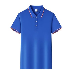 เสื้อโปโลแขนสั้นสำหรับผู้ชายใส่ในฤดูร้อนเสื้อยืดสีพื้นระบายอากาศน้ำหนักเบาผ้าถักมีปกกระดุมเสื้อลำลอง - Product Image 6