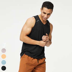 Chaleco de gimnasio sin mangas con logotipo personalizado para hombre, camiseta sin mangas transpirable ligera de secado rápido para entrenamiento, informal para Fitness Camiseta de punto, correr, atletismo - Product Image 4