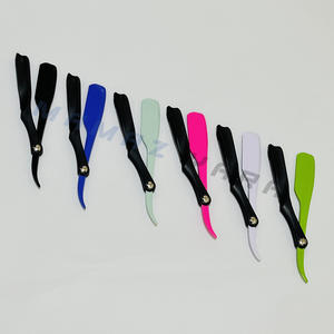 Rasoir de sécurité professionnel en métal à lame droite, style pince, avec logo personnalisé, couteau de rasage manuel pliable, nouveau design - Product Image 3