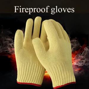 Gants tricotés sans couture jaunes de haute qualité, super résistants à la chaleur, ignifuges, résistants à l'abrasion, EN 388, 100 % Para Aramid - Product Image 3
