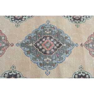 Vintage 2.6x12.4 ft Rug, Turkish Rug, <b>Brown</b> Ombr Rug <b>Wool</b> - Product Image 4