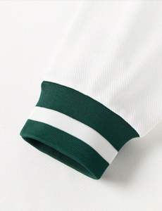 Sudadera de Algodón de Alta Calidad con Cuello Polo, Estilo Francés, Ribete a Rayas, Bordado Chenille, Básica, Deportiva, al por Mayor, OEM - Product Image 5