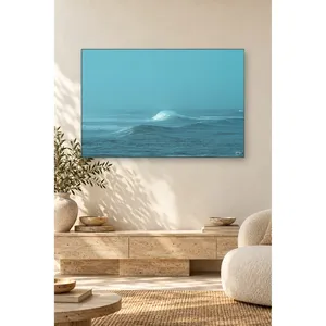 Impression sur toile Fida Single Wave in Misty Blue Ocean - Product Image 1