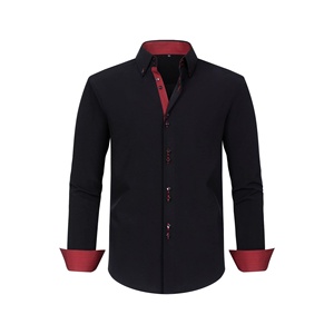 Haute qualité populaire chemise d'affaires hommes mode couleur unie à manches longues chemise décontractée hommes usine en gros hommes chemise formelle - Product Image 3