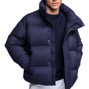 Best Selling High Quality Men's Puffer Bubble <b>Jacket</b> Canvas Stand Collar Winter Windproof New Design Wholesale - Product Image 1
