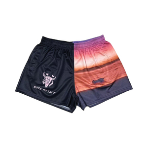 Shorts de rugby personnalisés pour hommes, en polyester et spandex, à sublimation pleine couleur, à séchage rapide, pour le sport et la course à pied - Product Image 1