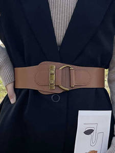 เข็มขัดคาดเอวหนัง PU สไตล์วินเทจปรับความยาวได้สำหรับผู้หญิงปรับความยาวได้ตามต้องการ - Product Image 3