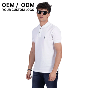 Gran oferta, camisetas con logotipo personalizado de punto Formal de algodón 100% sólido con cuello Unisex para hombre, proveedor al por mayor suave de 220g - Product Image 3