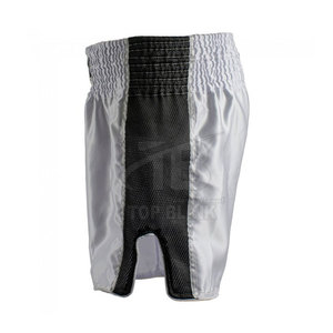 Personnalisé 100% Polyester Muay Thai Shorts Couleur Unie Sportif Formation Porter Vente Chaude Muay Thai Shorts - Product Image 5