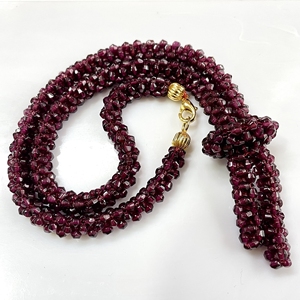 Hermoso collar de cuentas de granate natural hecho a mano con cierre de langosta cuentas rojas al por mayor - Product Image 3