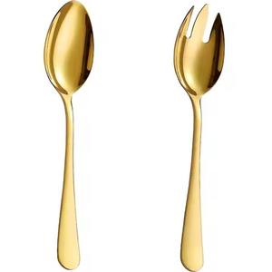 Gold Polished Metal <b>Salad</b> <b>Server</b> With Jute Wrapped Sleek Handles For Kitchenware Tableware - Product Image 4